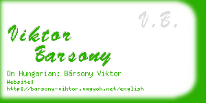 viktor barsony business card