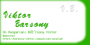 viktor barsony business card